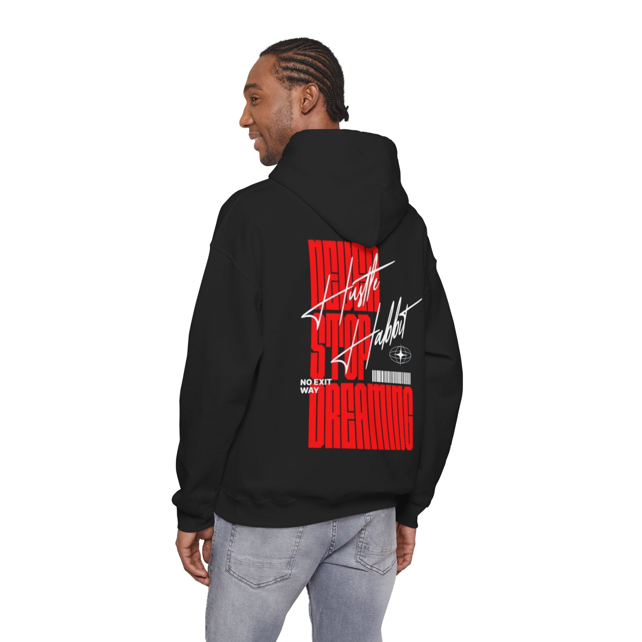 Dreaming Hoodie – Retro Futuristic 'Never Stop Dreaming' Graphic Pullover
