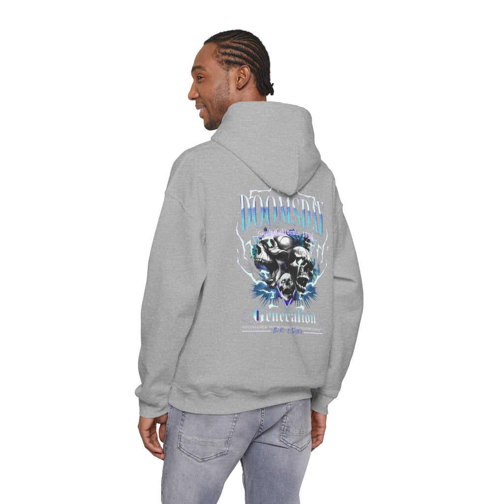 Doomsday Skull Hoodie – Gothic Graphic Backprint Pullover