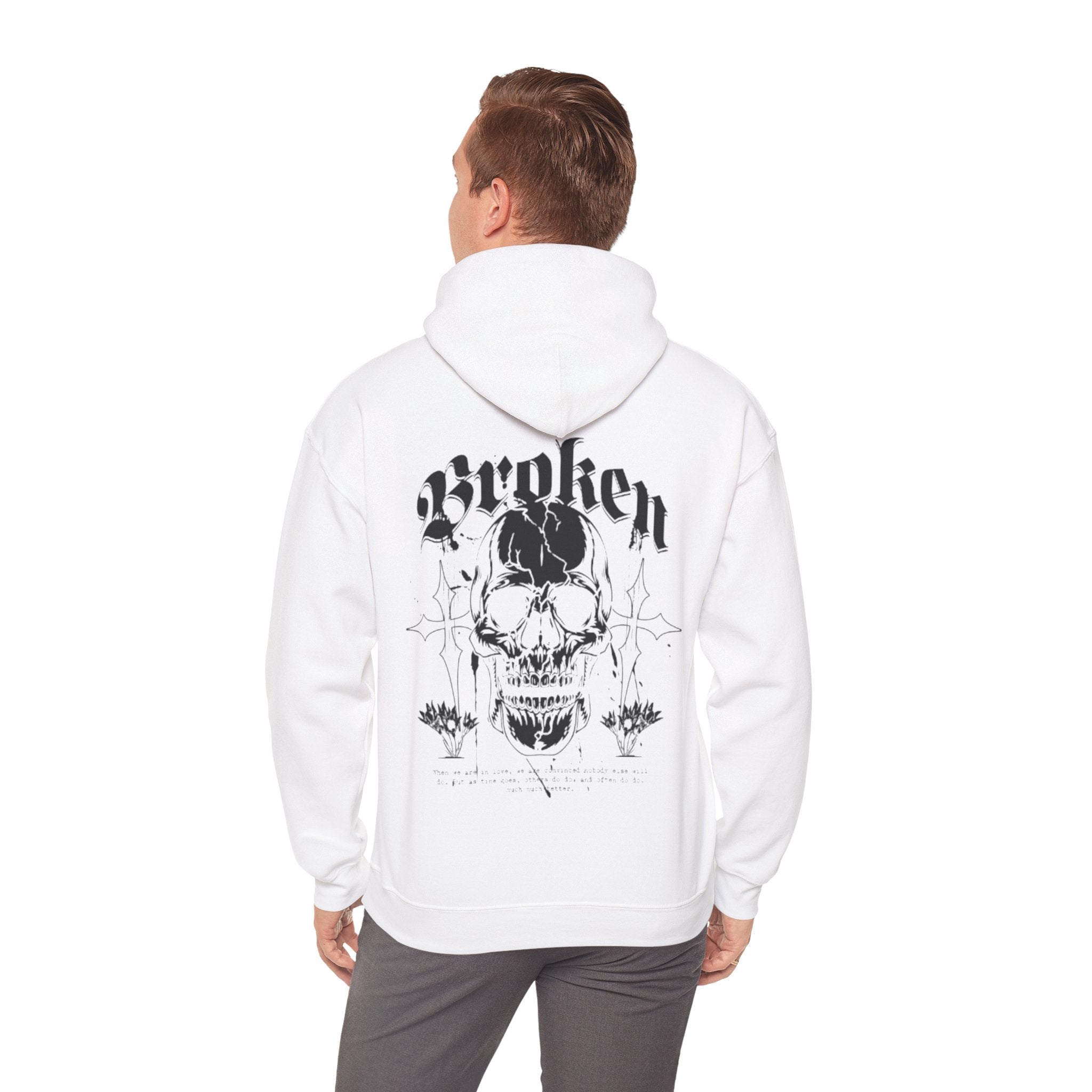 Skull "Broken" Graphic Hoodie — Gothic Streetwear Pullover