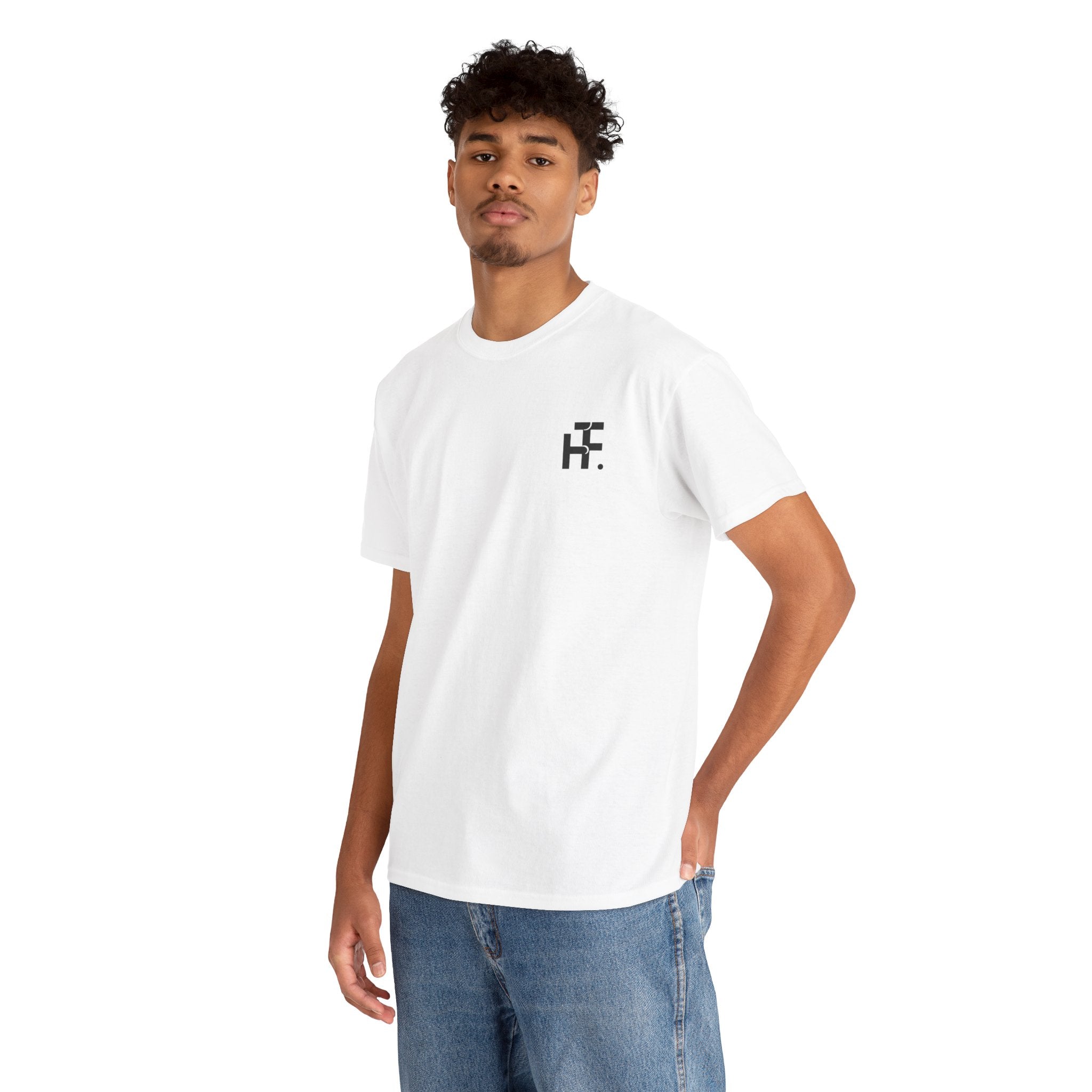 Minimal Pixel Logo Tee — Small Chest Graphic Cotton T-Shirt