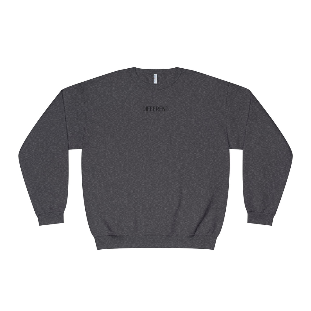 Crewneck Sweatshirt — 'Different' Minimal Front + Flame 'Aura Apparel Co' Back
