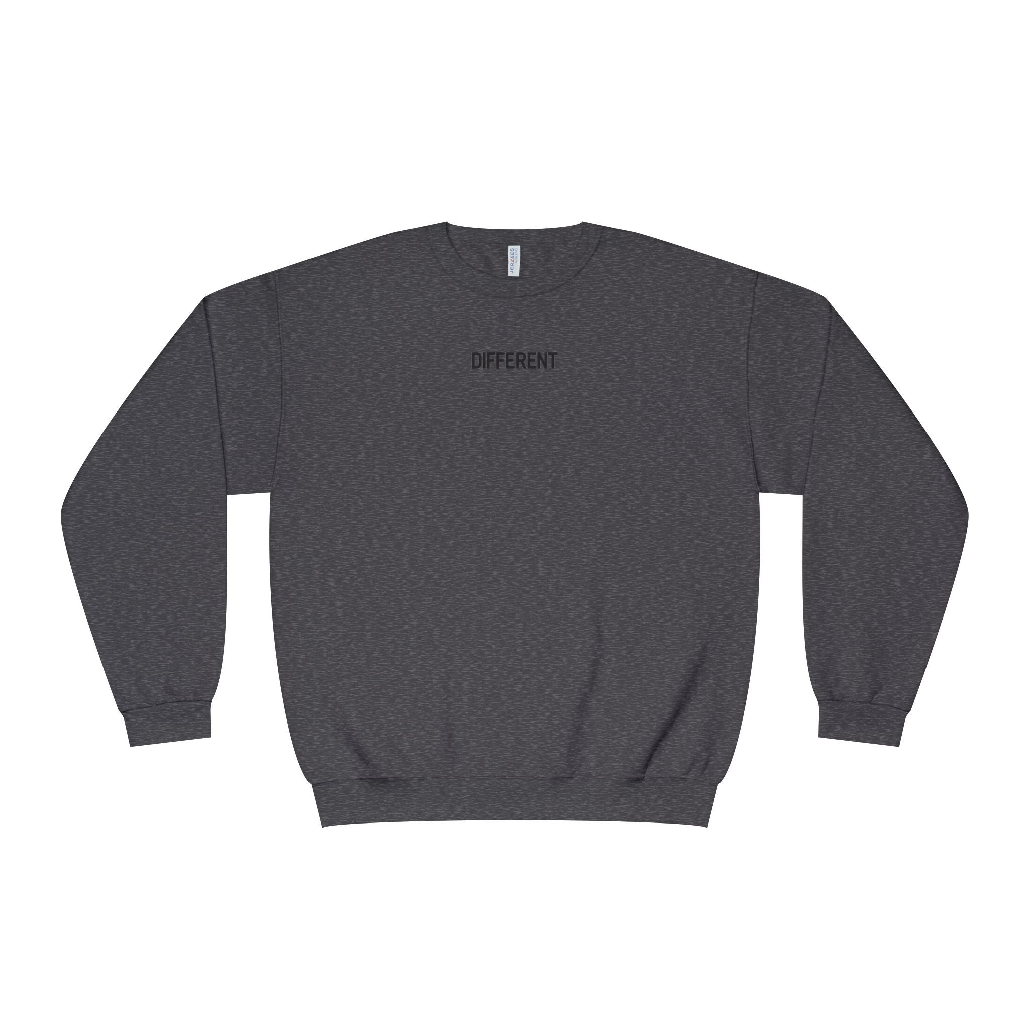Crewneck Sweatshirt — 'Different' Minimal Front + Flame 'Aura Apparel Co' Back
