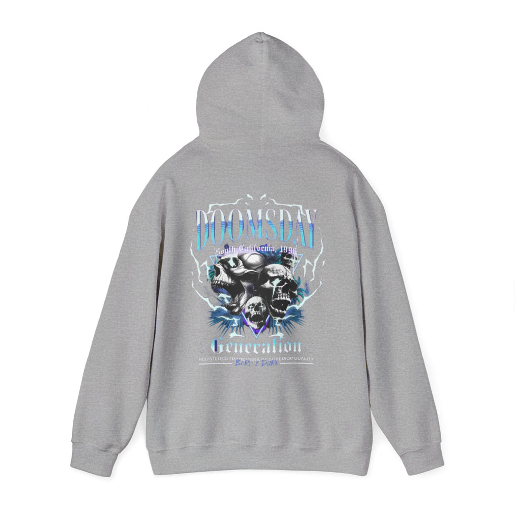 Doomsday Skull Hoodie – Gothic Graphic Backprint Pullover