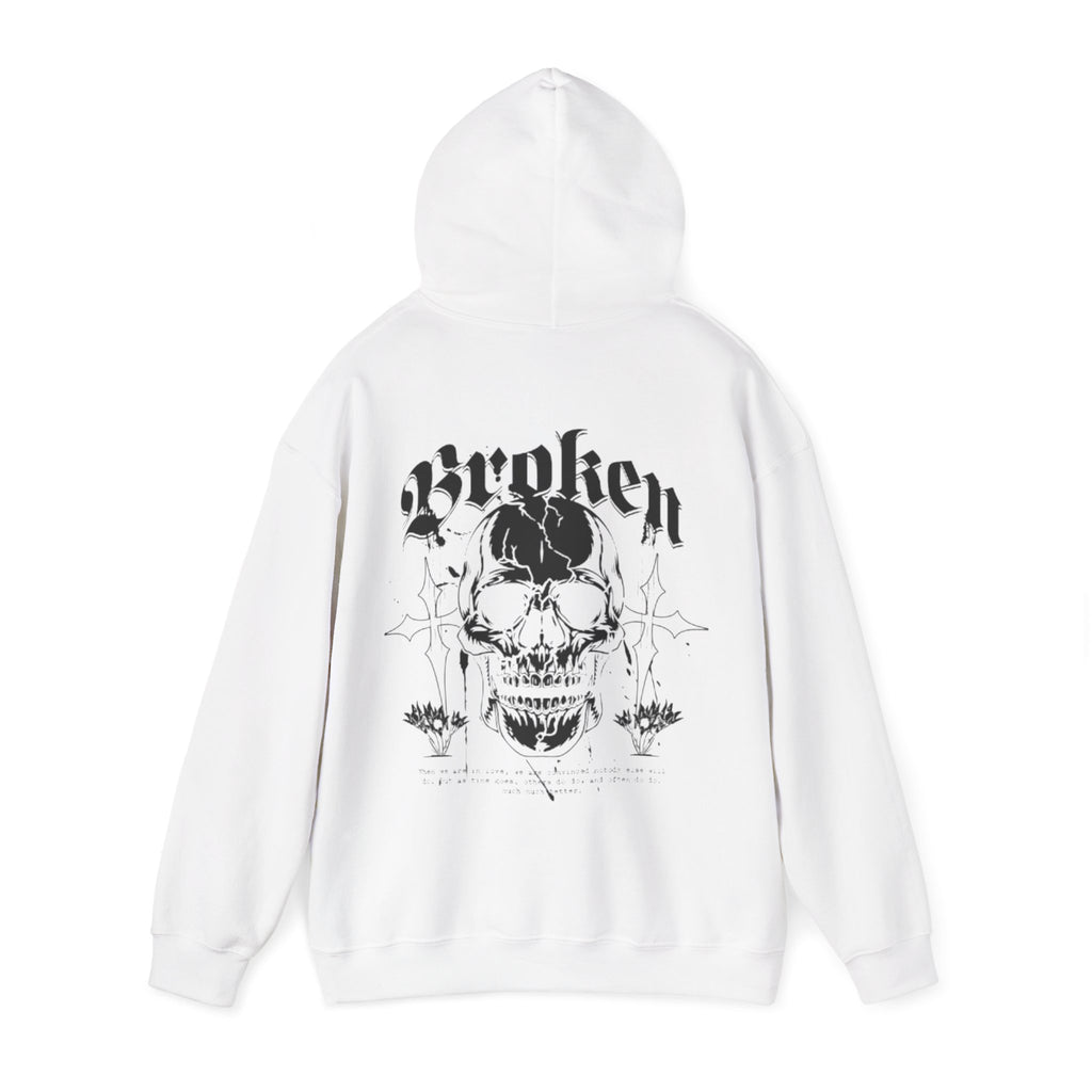 Skull "Broken" Graphic Hoodie — Gothic Streetwear Pullover
