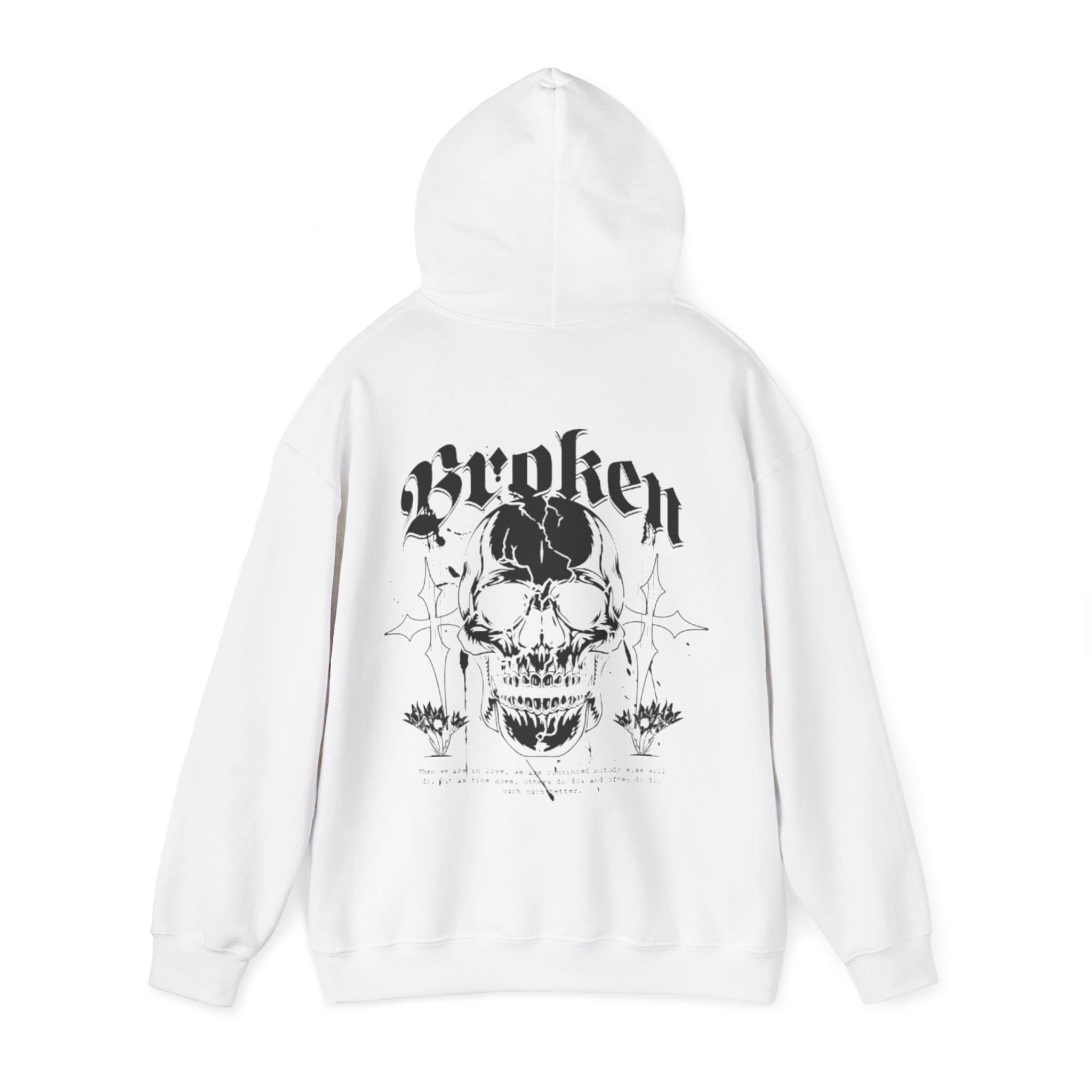 Skull "Broken" Graphic Hoodie — Gothic Streetwear Pullover
