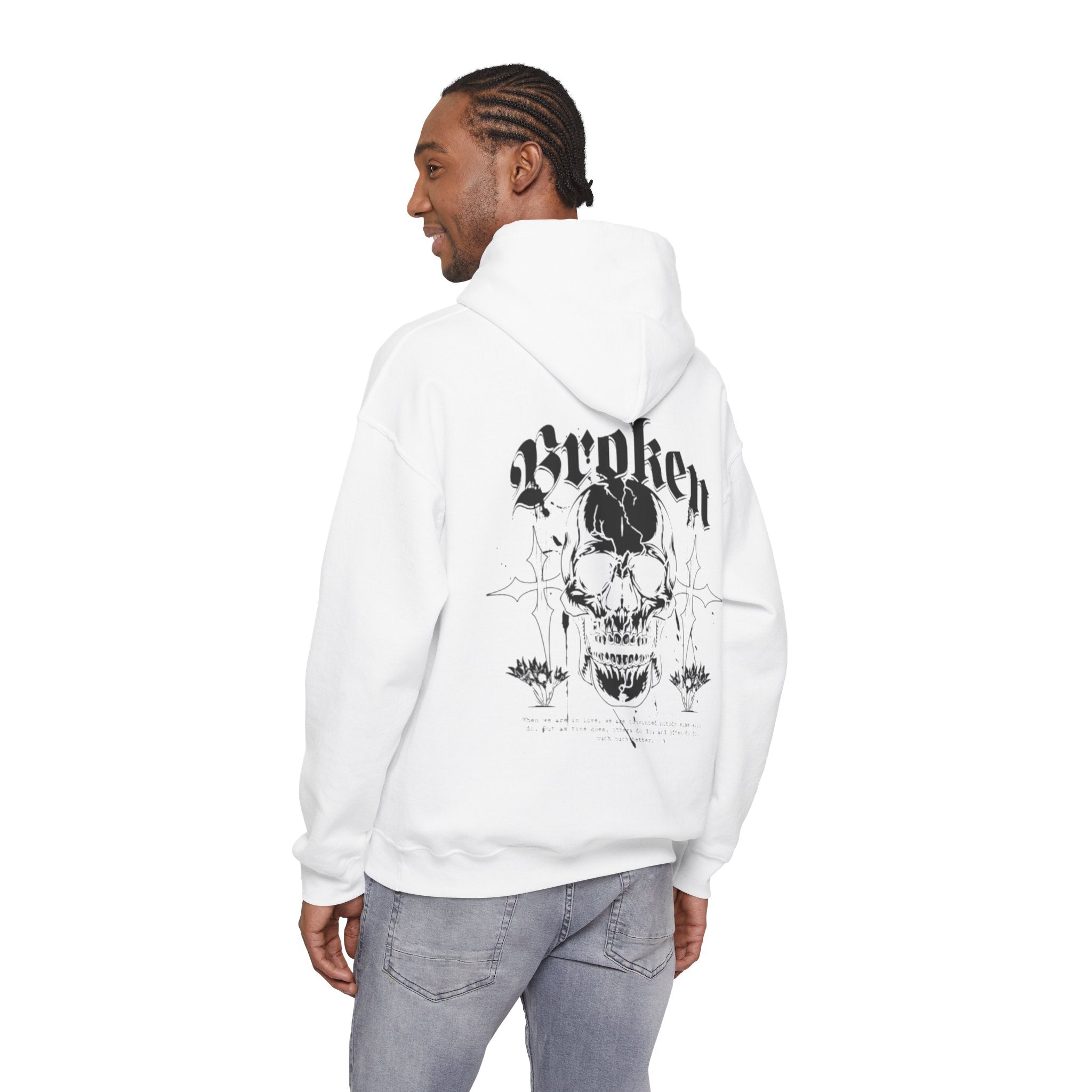 Skull "Broken" Graphic Hoodie — Gothic Streetwear Pullover