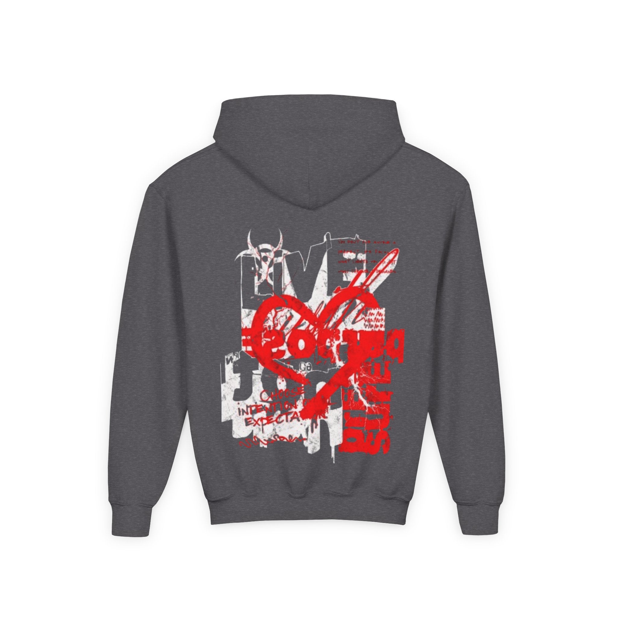 Youth Graphic Hoodie — Turquoise Grunge Skate Logo