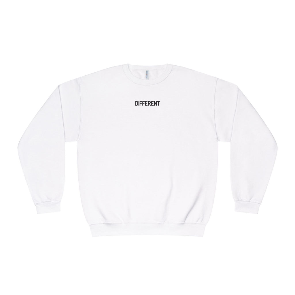Crewneck Sweatshirt — 'Different' Minimal Front + Flame 'Aura Apparel Co' Back