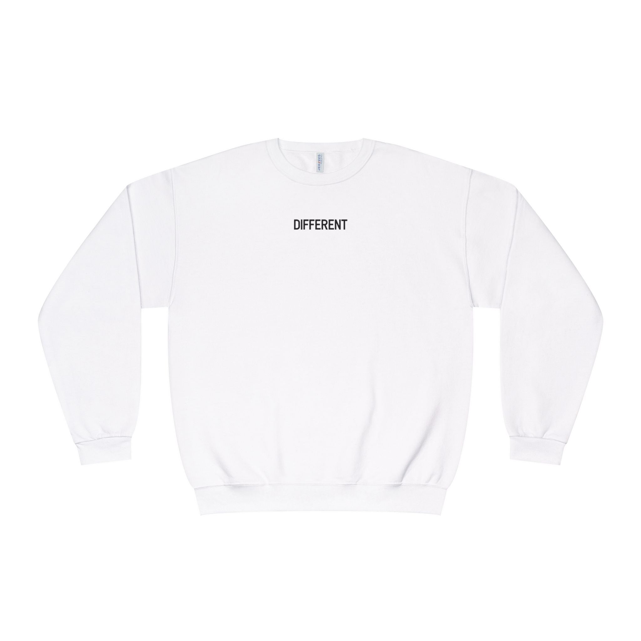 Crewneck Sweatshirt — 'Different' Minimal Front + Flame 'Aura Apparel Co' Back