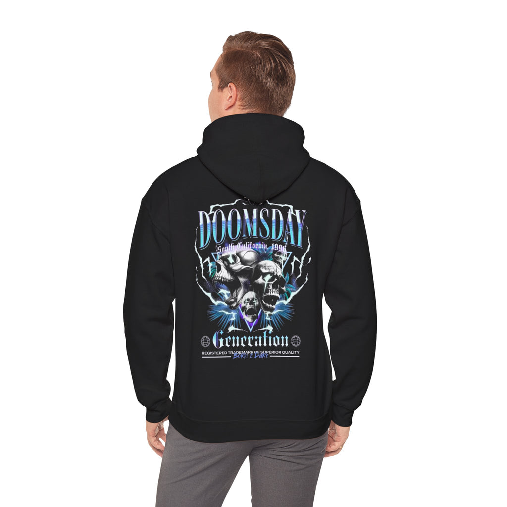 Doomsday Skull Hoodie – Gothic Graphic Backprint Pullover