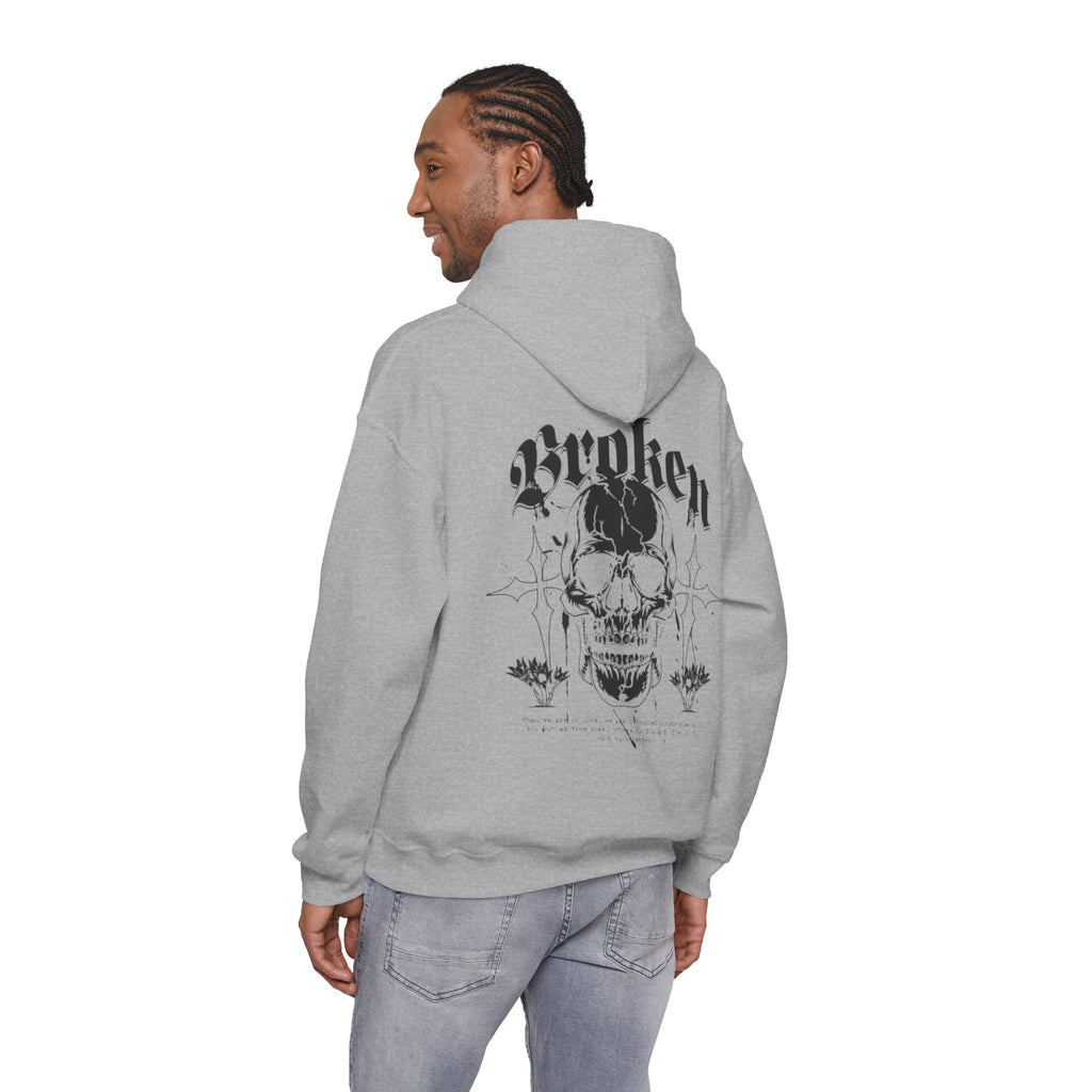 Skull "Broken" Graphic Hoodie — Gothic Streetwear Pullover