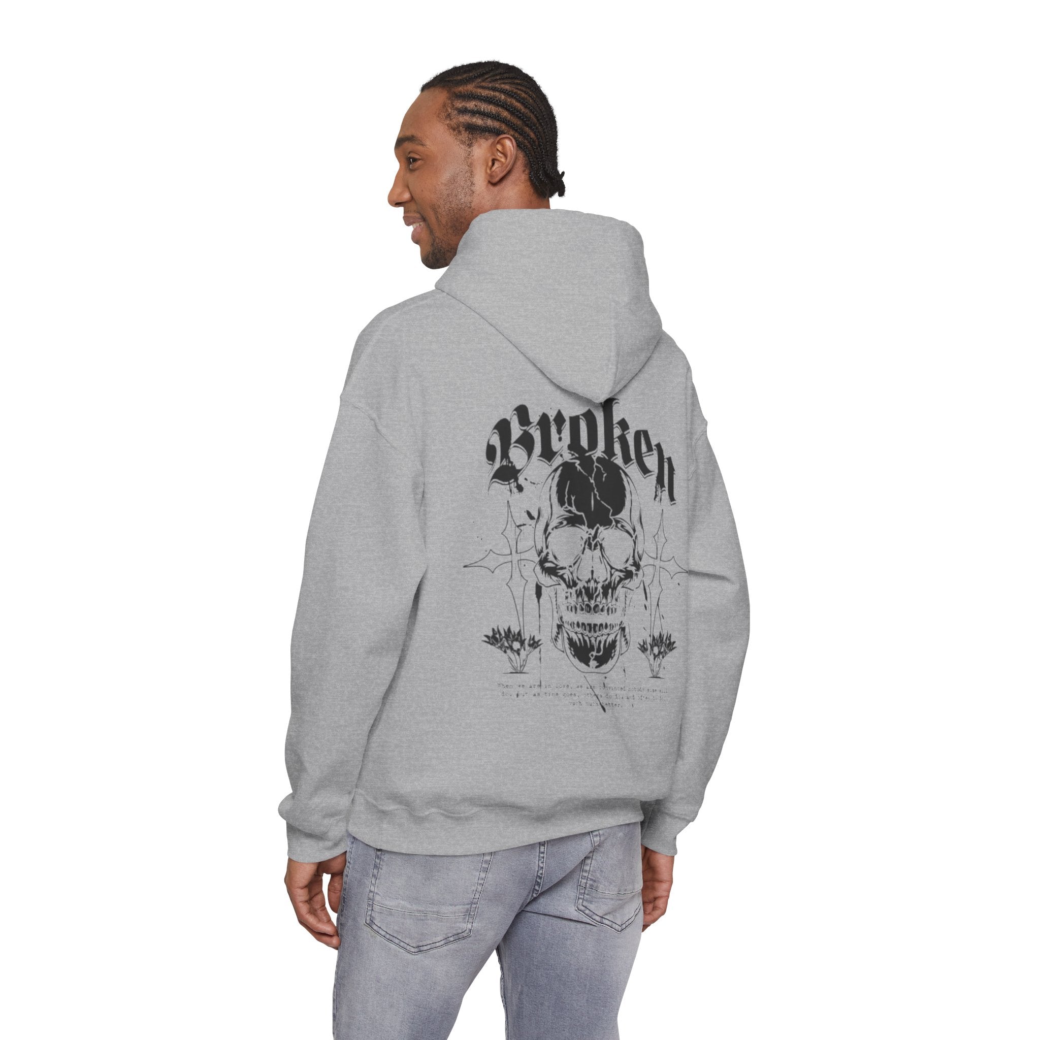 Skull "Broken" Graphic Hoodie — Gothic Streetwear Pullover