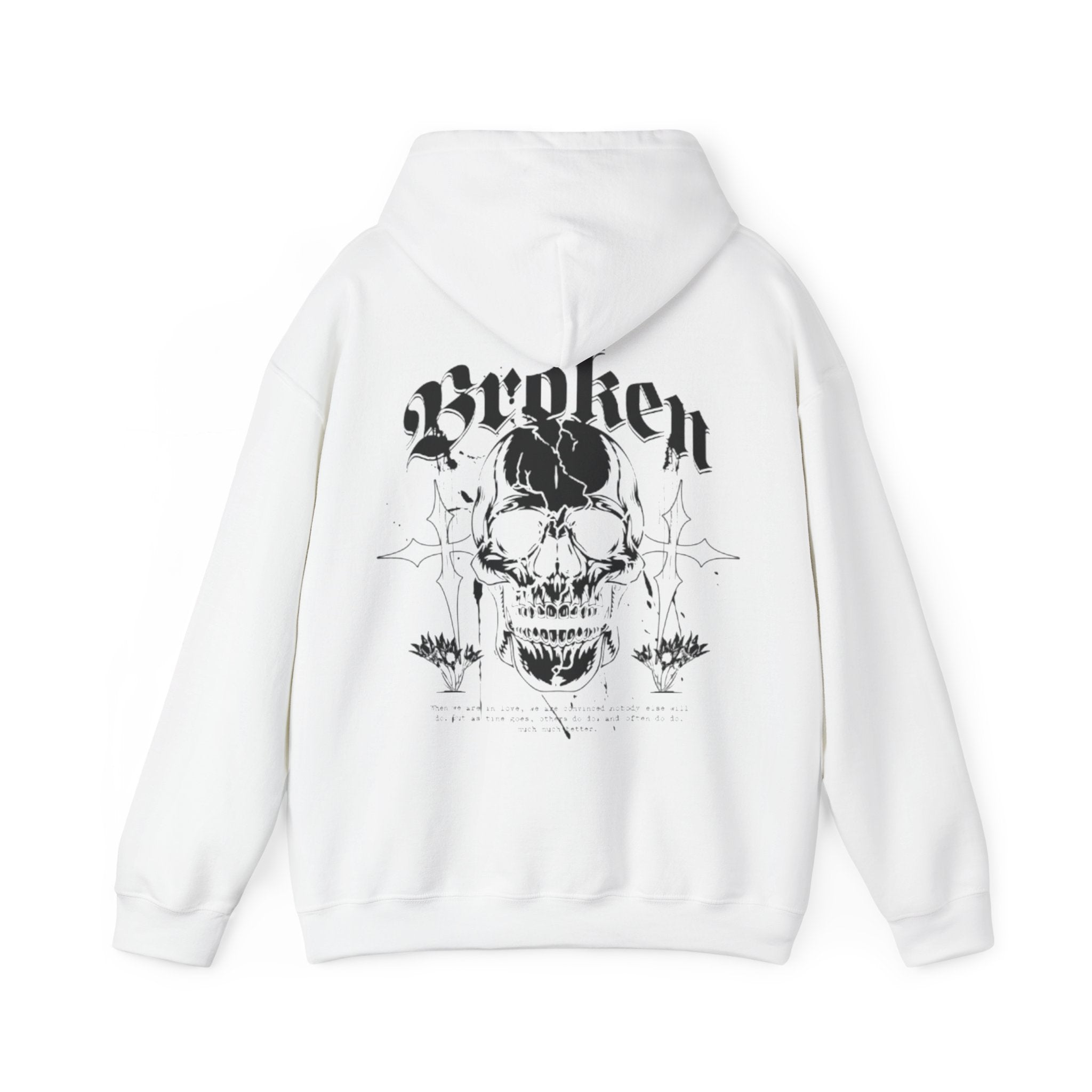 Skull "Broken" Graphic Hoodie — Gothic Streetwear Pullover