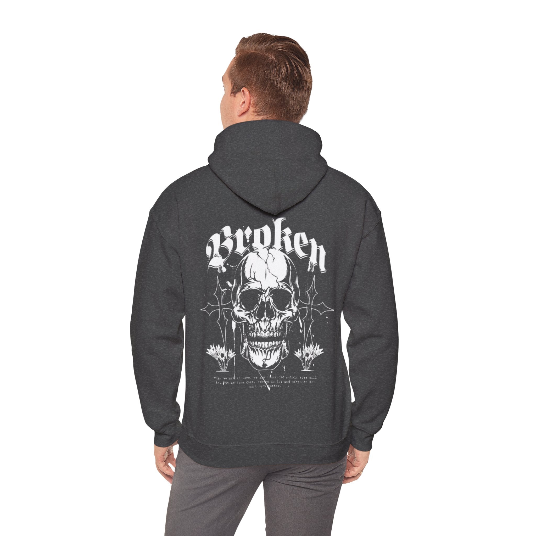 Skull "Broken" Graphic Hoodie — Gothic Streetwear Pullover