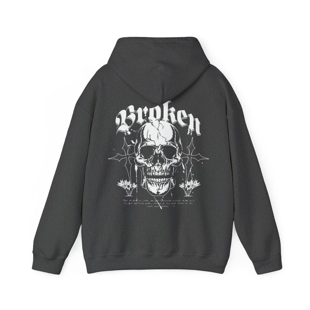 Skull "Broken" Graphic Hoodie — Gothic Streetwear Pullover