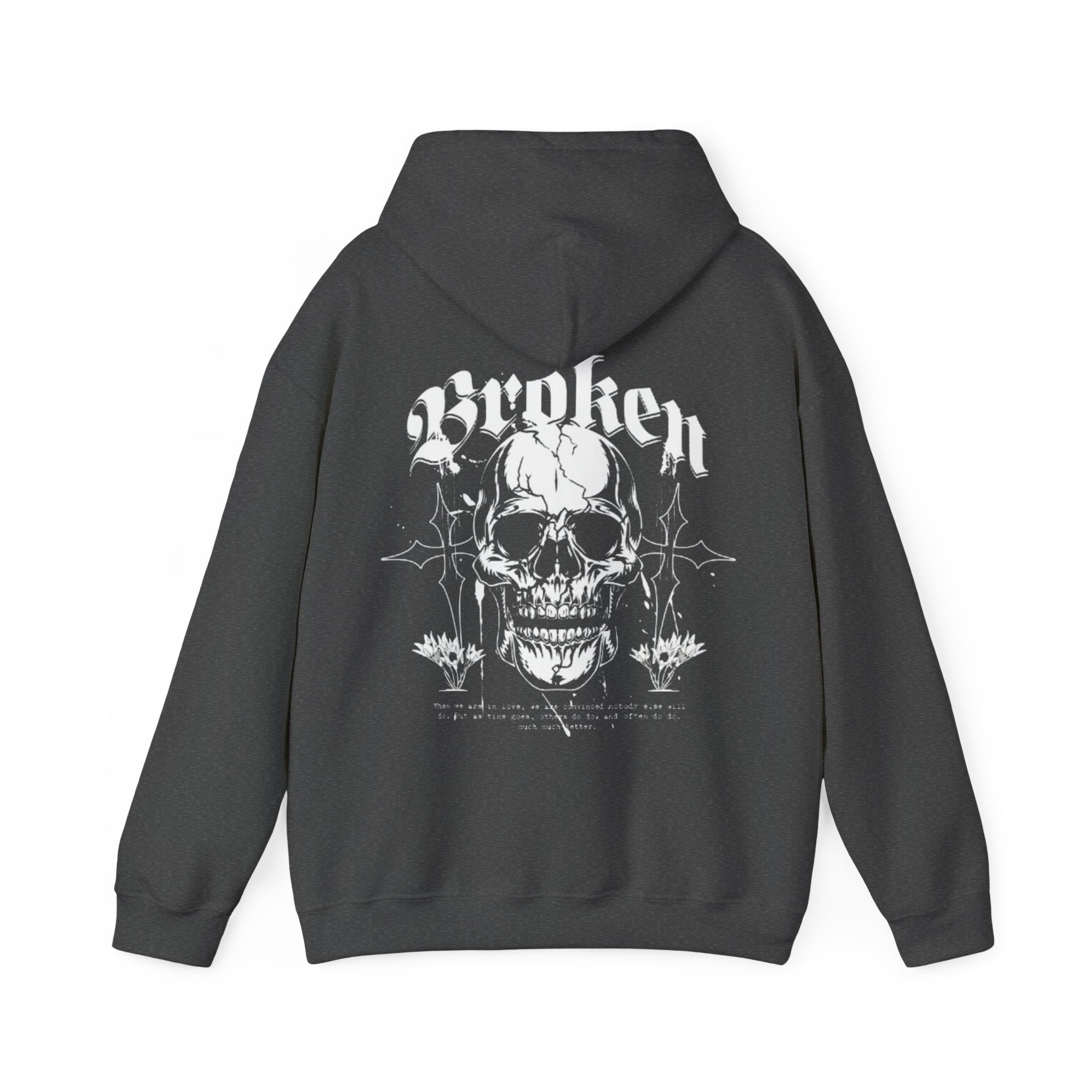 Skull "Broken" Graphic Hoodie — Gothic Streetwear Pullover