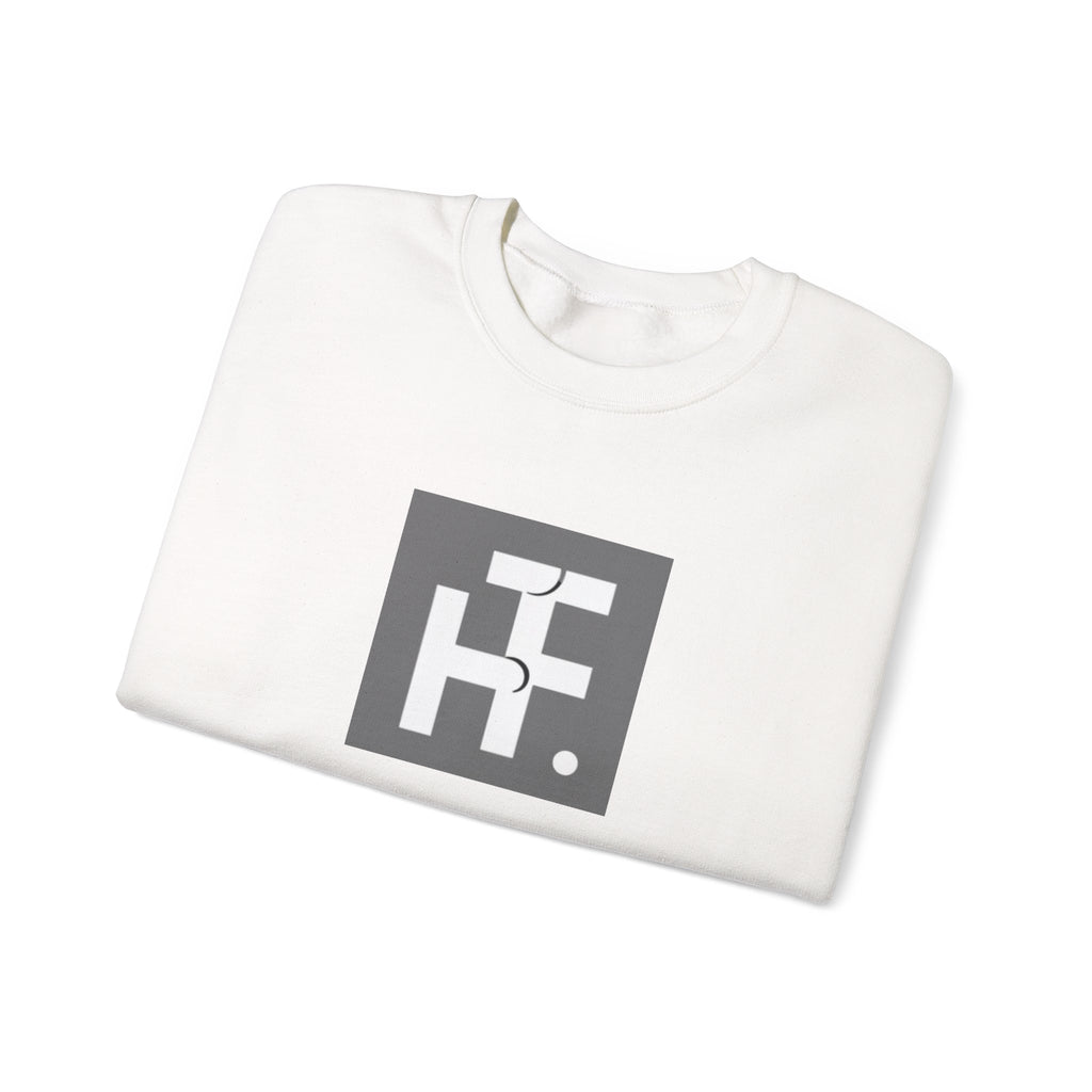 Minimalist HF Logo Sweatshirt — Monochrome Graphic Crewneck