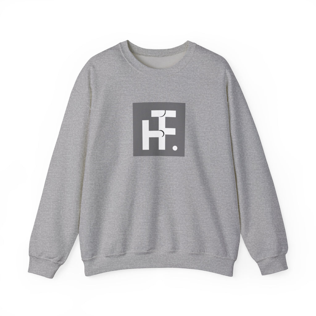 Minimalist HF Logo Sweatshirt — Monochrome Graphic Crewneck