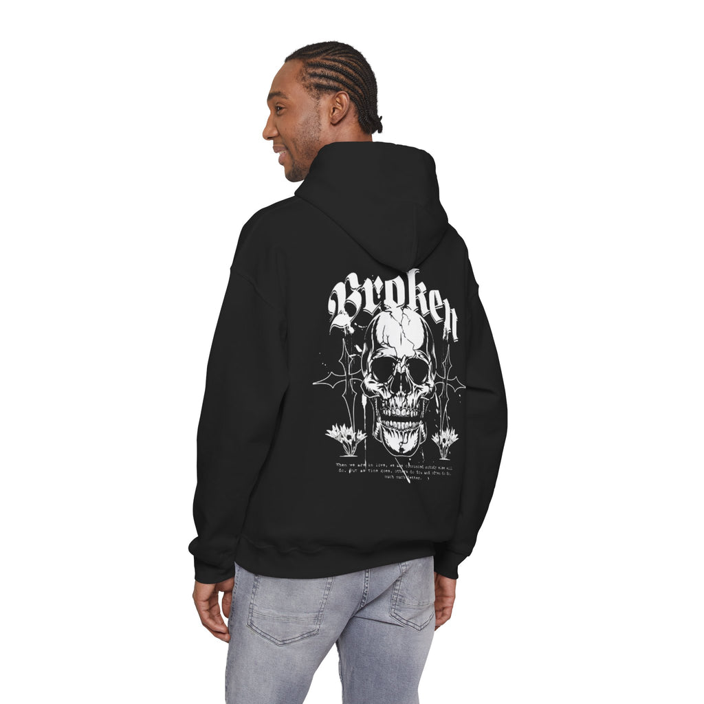 Skull "Broken" Graphic Hoodie — Gothic Streetwear Pullover