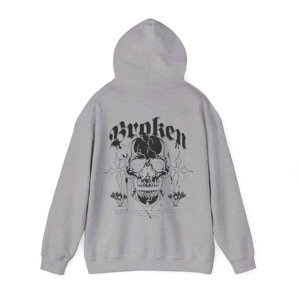 Skull "Broken" Graphic Hoodie — Gothic Streetwear Pullover