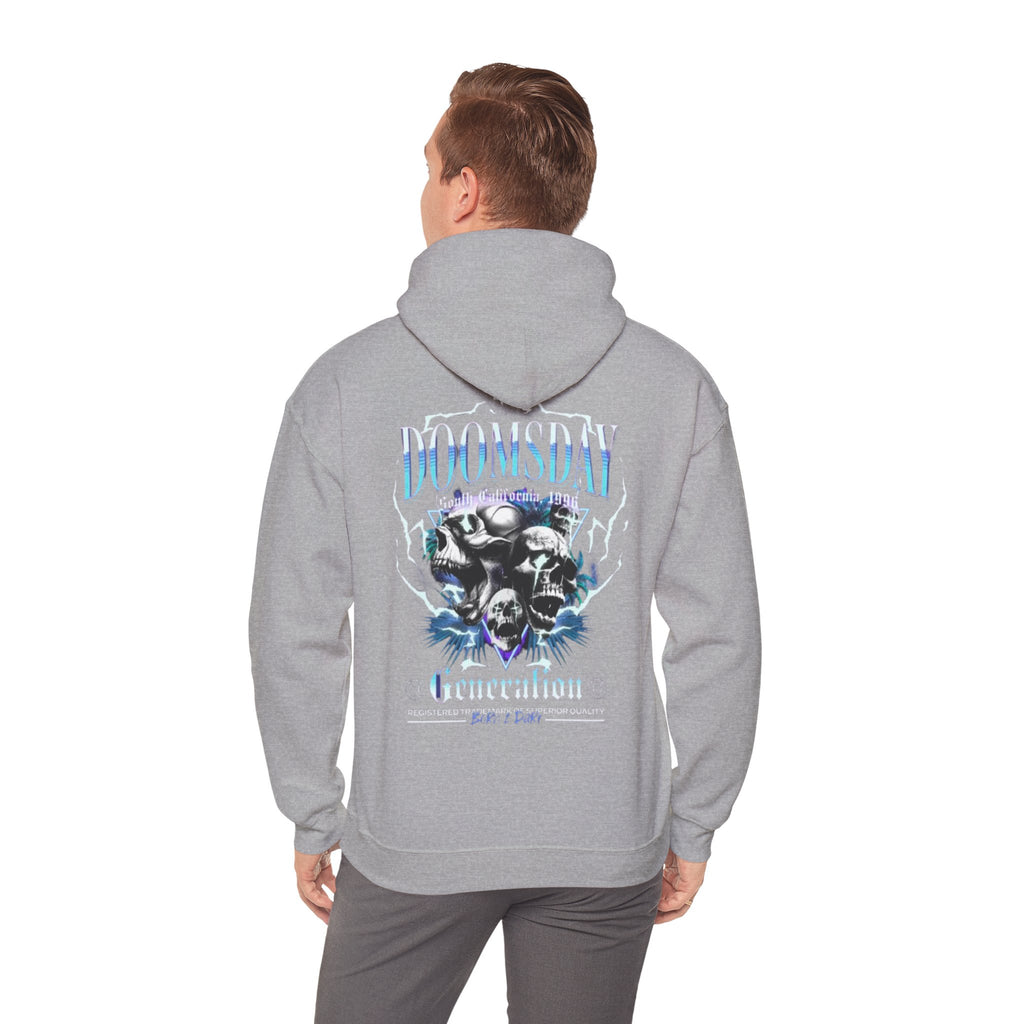 Doomsday Skull Hoodie – Gothic Graphic Backprint Pullover