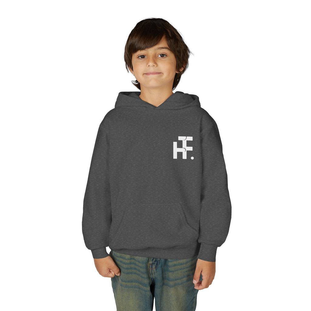 Youth Graphic Hoodie — Turquoise Grunge Skate Logo