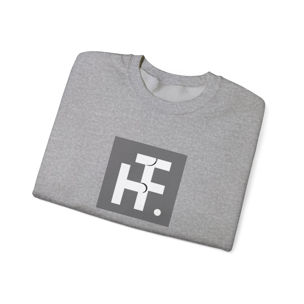 Minimalist HF Logo Sweatshirt — Monochrome Graphic Crewneck