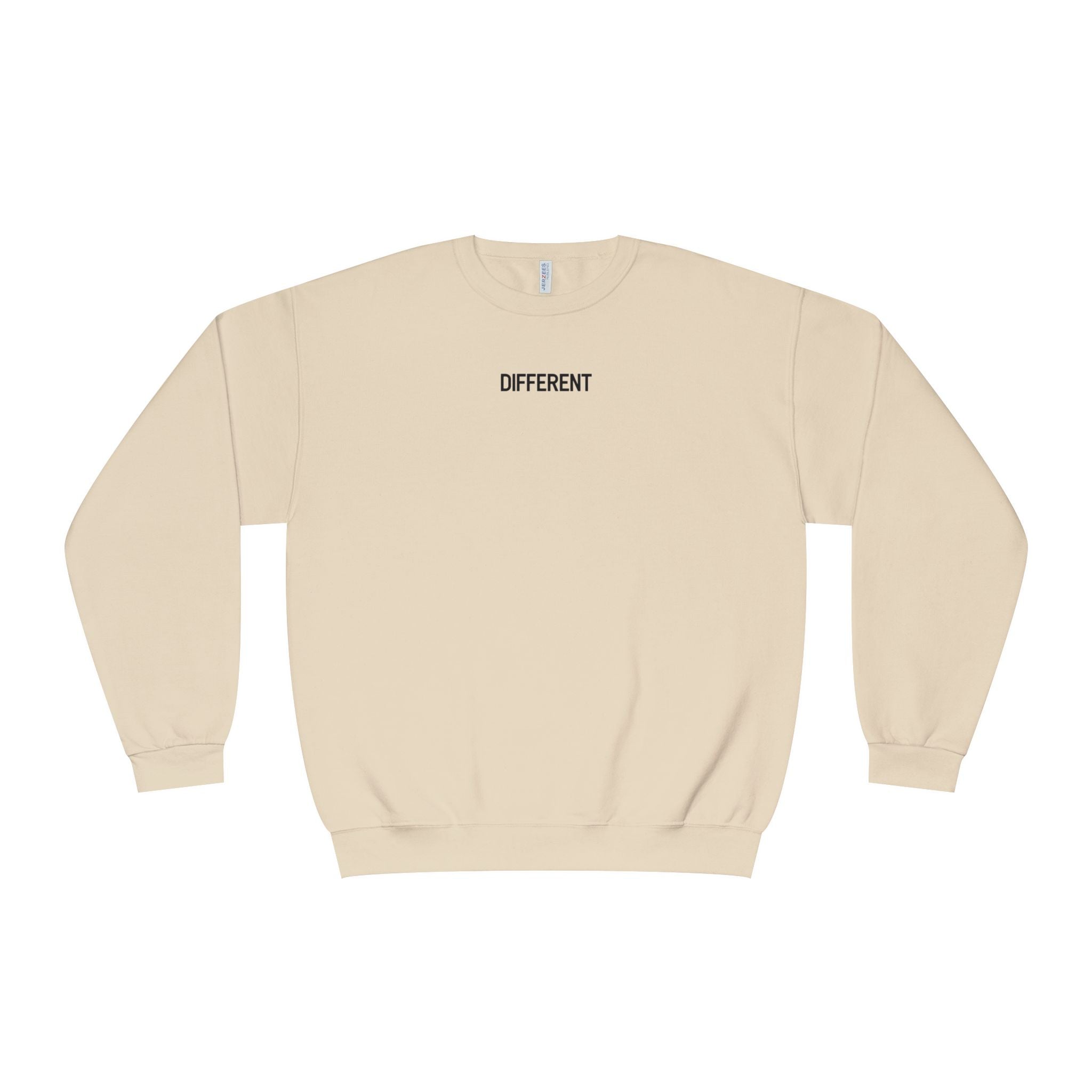 Crewneck Sweatshirt — 'Different' Minimal Front + Flame 'Aura Apparel Co' Back